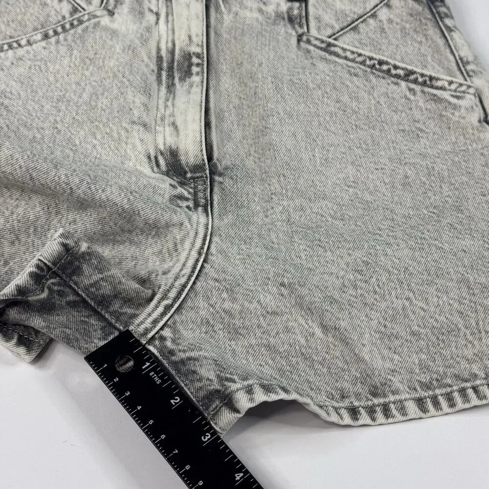 IRO Paris Womens Faded‎ Denim Shorts Dark Grey High Rise Loose Fit Size S (4) - Picture 8 of 8